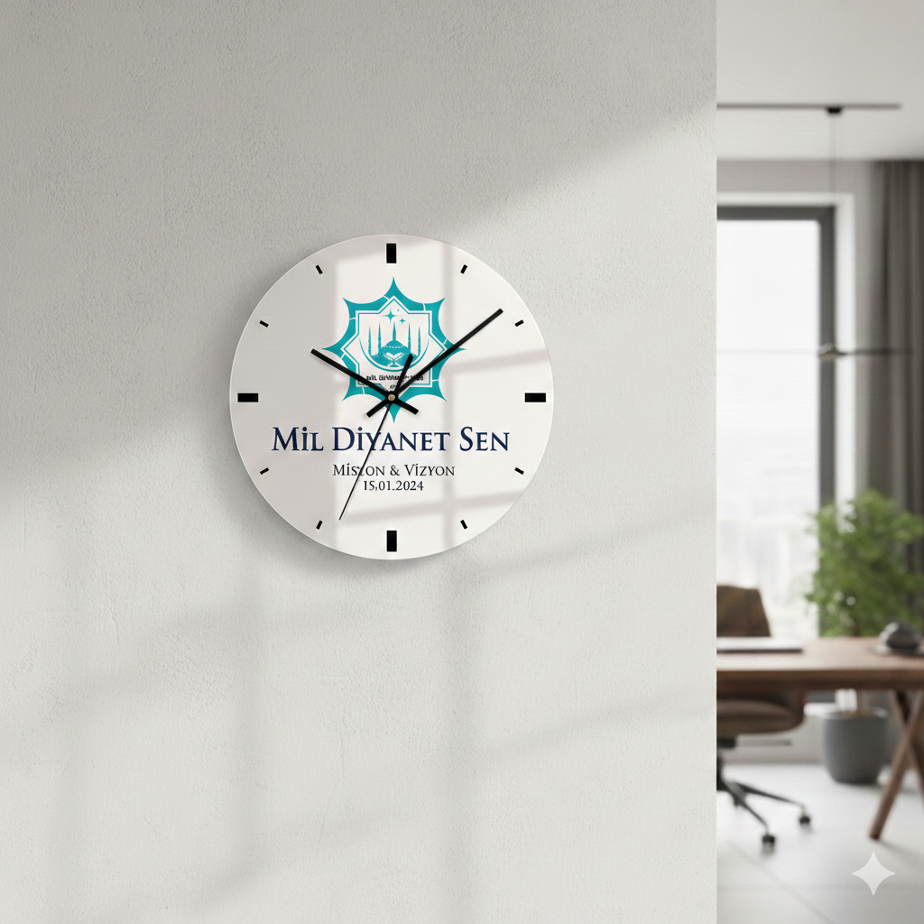 Kişiselleştirilebilir Cam Duvar Saati
