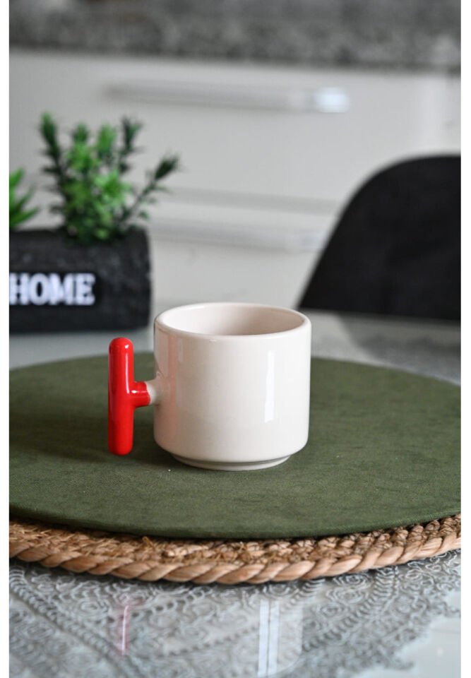 Kişiselleştirilebilir Modern Renkli T-Kulp Tasarım Kupa Serisi