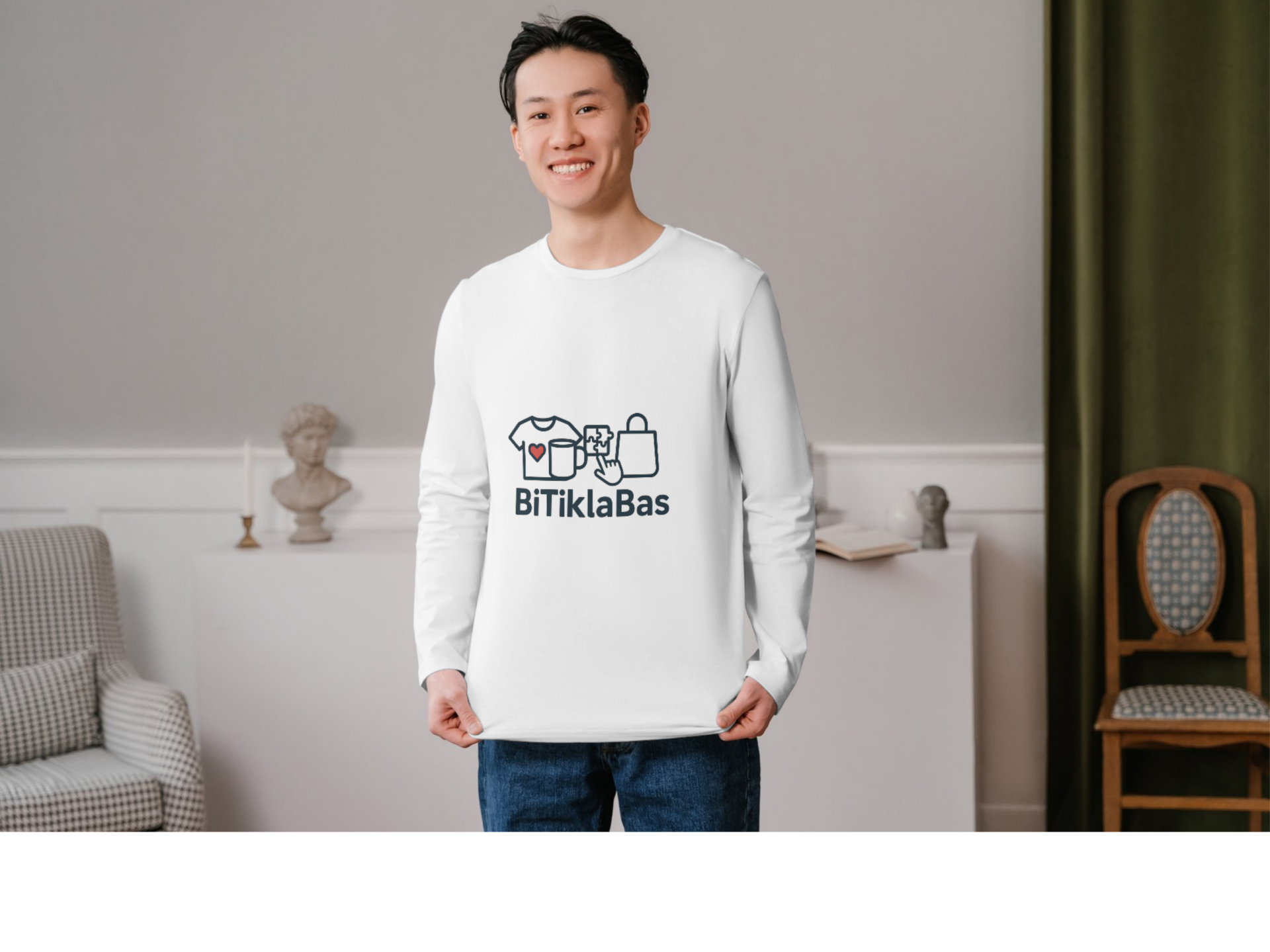 Kişiye Özel Tasarlanabilir Pamuk-Polyester Uzun Kollu Tişört