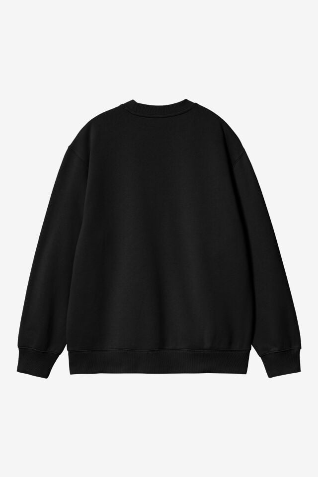 Siyah Klasik Kesim 3 İplik Şardonlu Sweatshirt