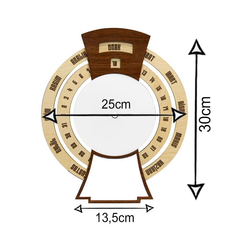 AHŞAP MAYA TAKVİMLİ DUVAR SAATİ