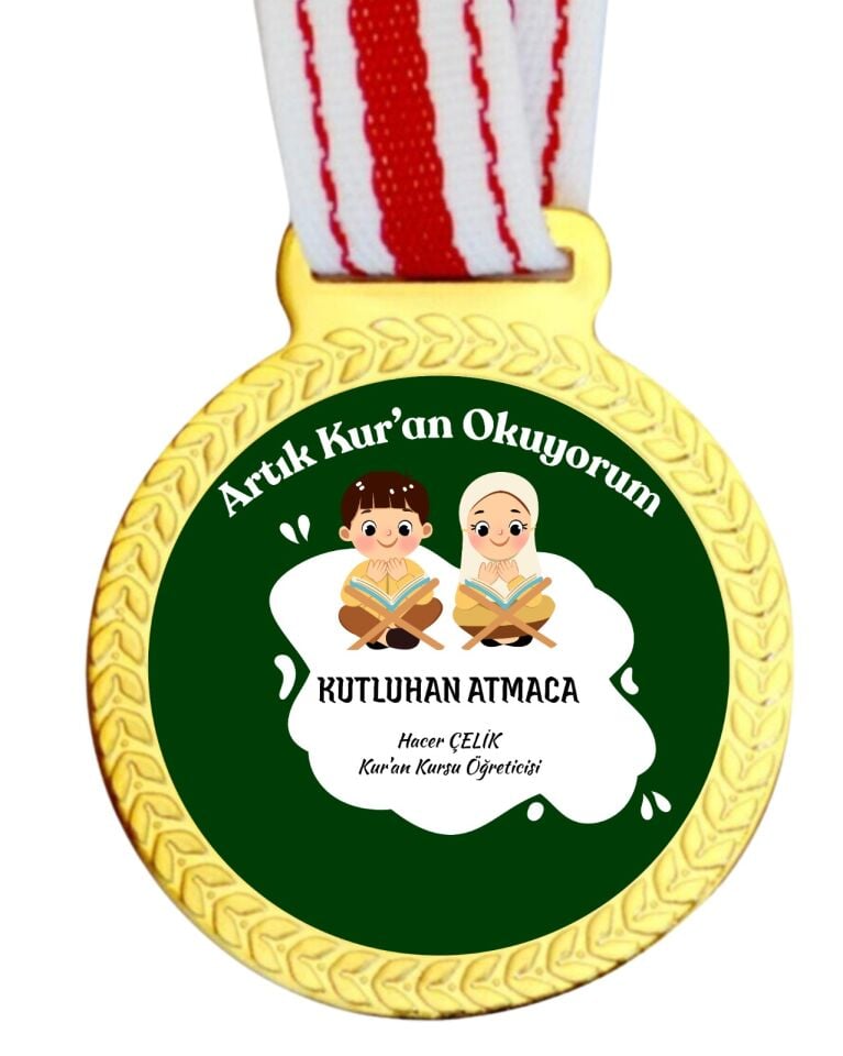 Kişiye Özel Kur`an Okuyorum Madalyası