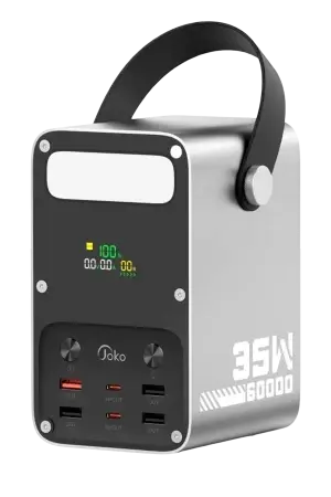 Joko J51 60.000 mAh Dijital Sarj Göstergeli Led Işıklı 35W PD Powerbank - Gümüş