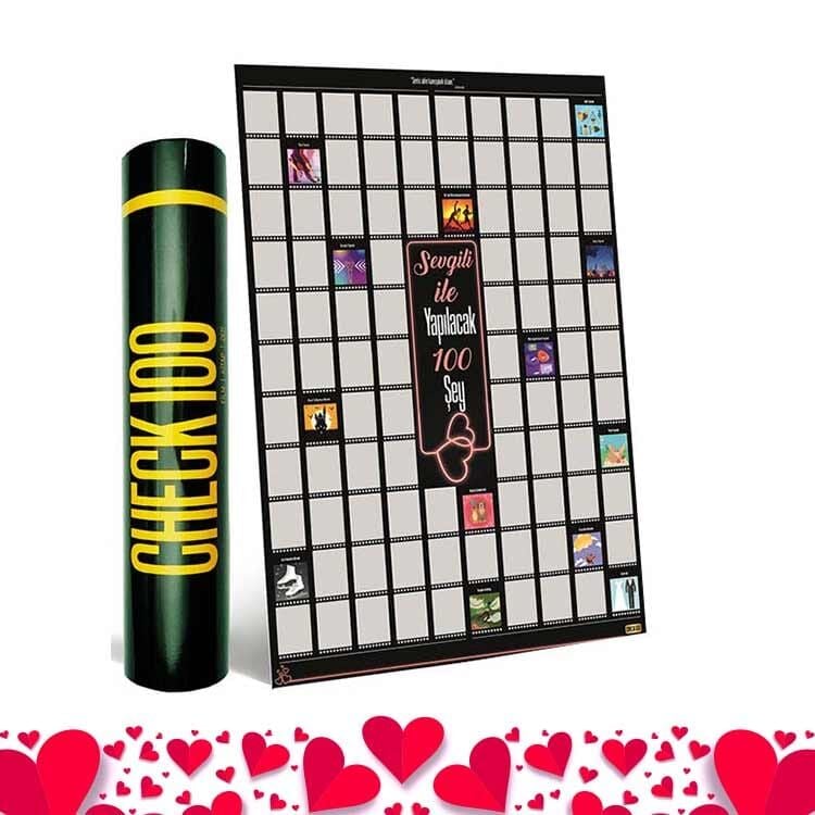 Sevgiliyle Yapılacak 100 Aktivite Posteri - İnteraktif Kazı Kazan