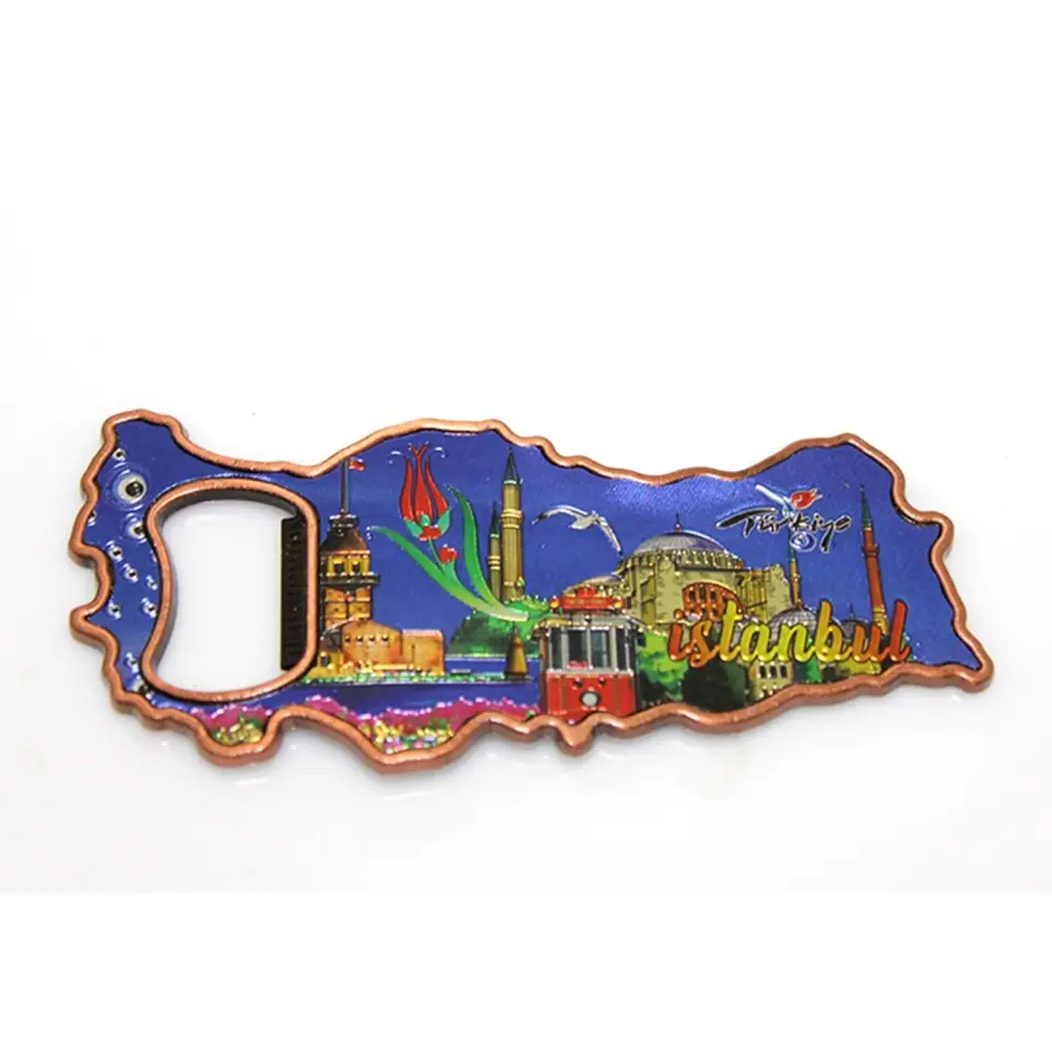 Türkiye Temalı Şişe Açacağı Magnet - Hatıra Ürünü