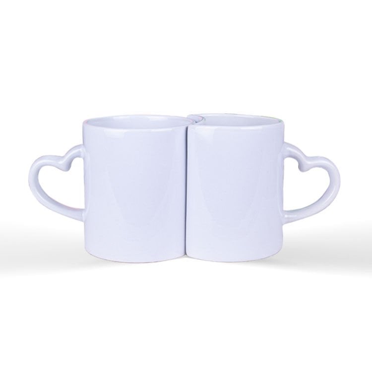 Kişiselleştirilebilir Kalp Kulplu Sevgili Kupa Seti - 2’li Set