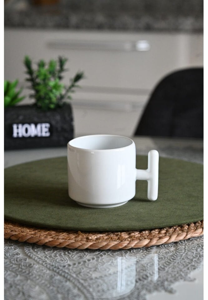 Kişiselleştirilebilir Modern Beyaz T-Kulp Tasarım Kupa