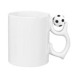 Kişiselleştirilebilir 3D Top Kulplu Beyaz Kupa Bardak - Taraftara Özel Hediye