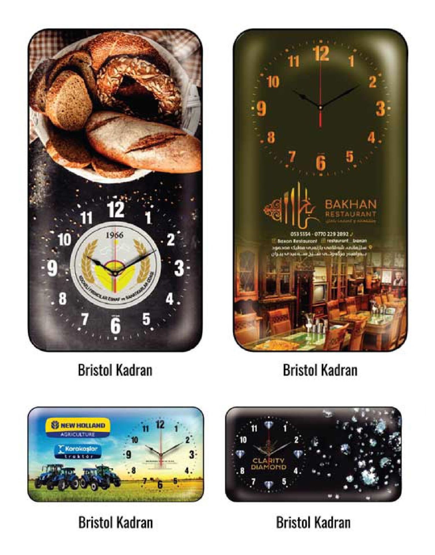 Modern Tasarım Bombeli Cam Duvar Saati - 25.3x47 cm - Sessiz Mekanizma