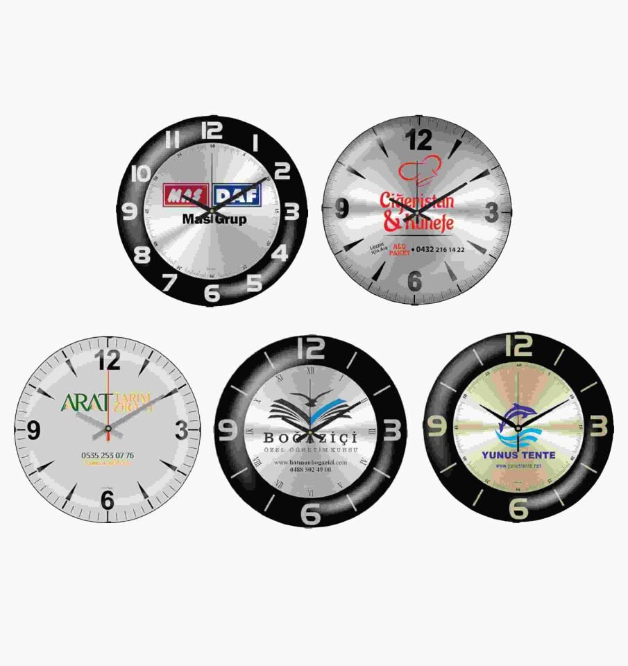 35 cm Klasik Yuvarlak Bombeli Cam Duvar Saati - Sessiz Akar Mekanizma