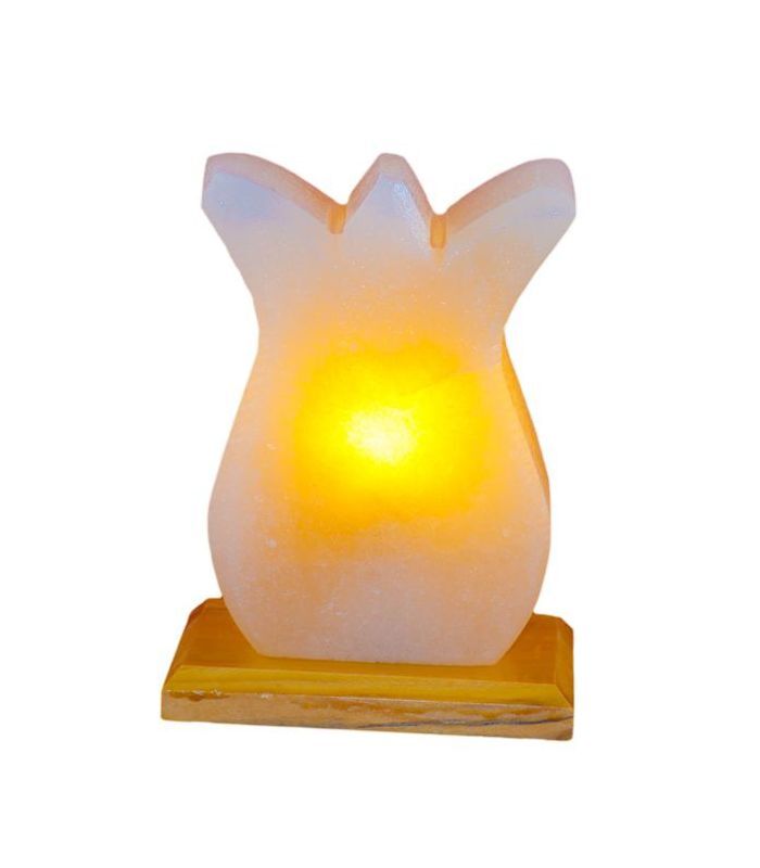 Kişiye Özel Fotoğraf Baskılı Lale Formunda Çankırı Tuz Lambası - Dekoratif Gece Lambası