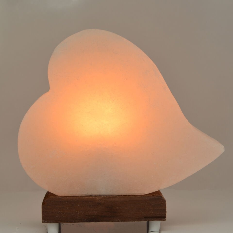 Kişiye Özel Fotoğraf Baskılı Kalp Formunda Çankırı Tuz Lambası - Romantik Gece Lambası