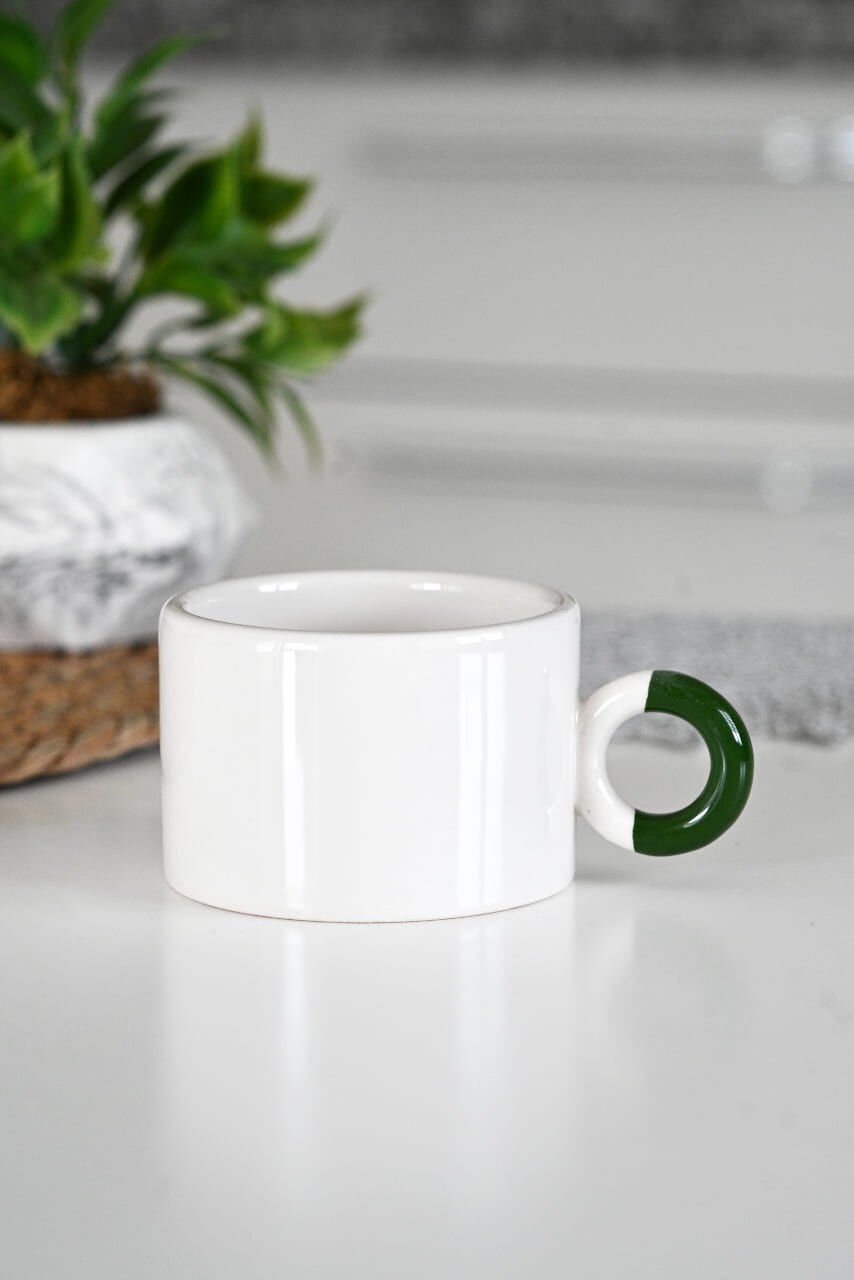 Minimalist  Tasarım Nescafe Fincanı YEŞİL
