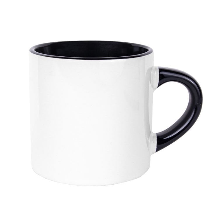 Siyah İç Yüzeyli Minimalist Porselen Nescafe Fincanı