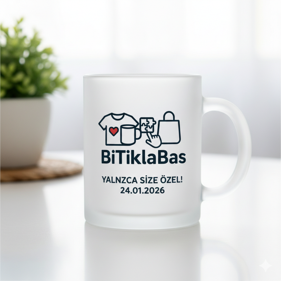 Kişiselleştirilebilir Premium Buzlu Cam Kupa Bardak