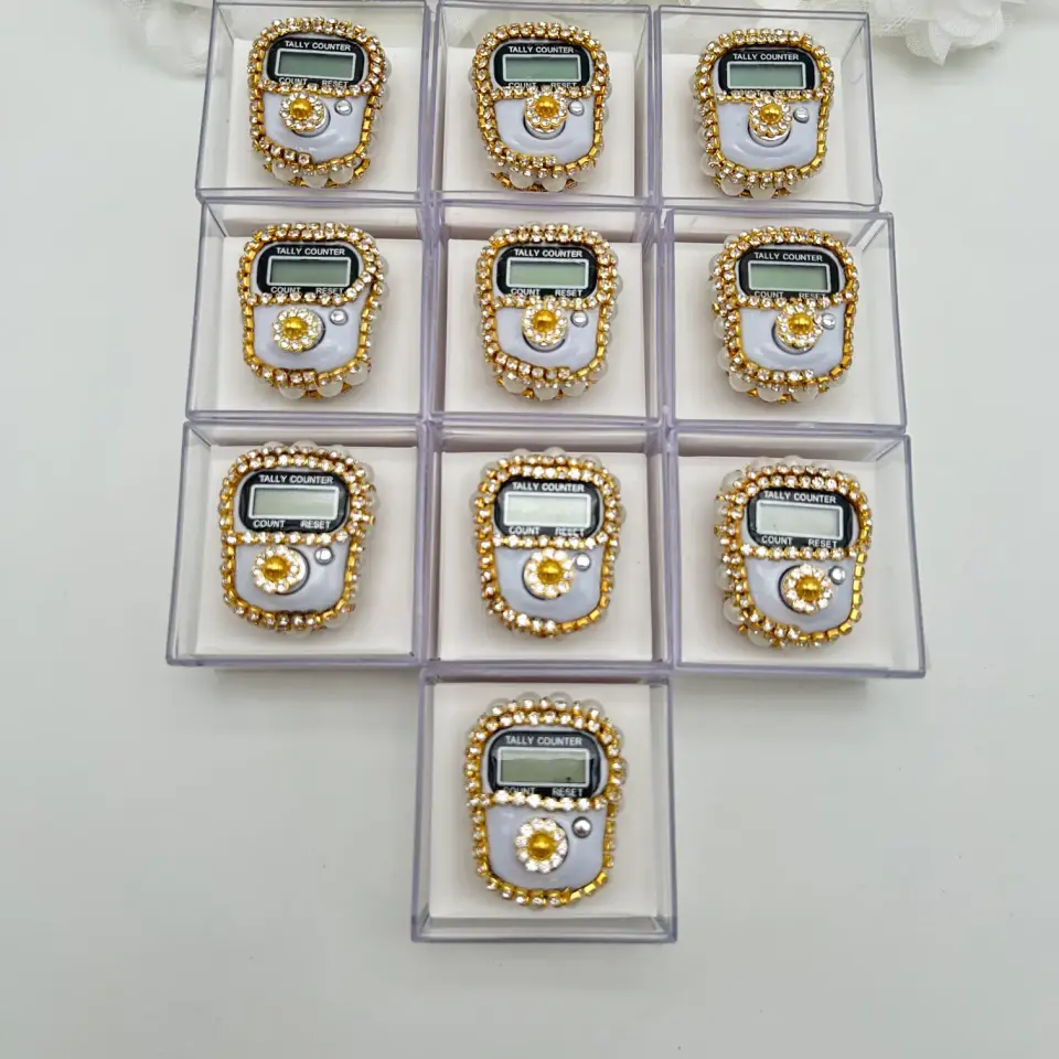 Özel Tasarım Işıltılı Taşlı Dijital Zikirmatik