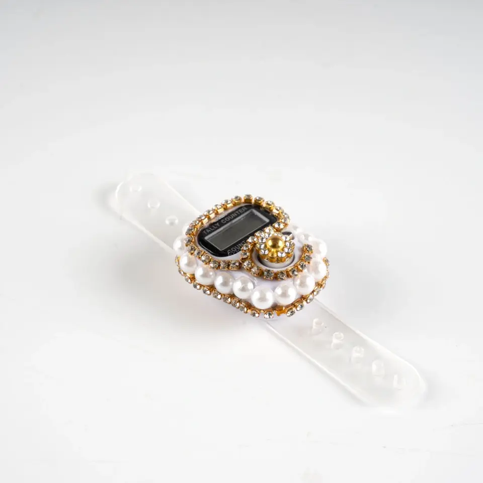 Özel Tasarım Işıltılı Taşlı Dijital Zikirmatik