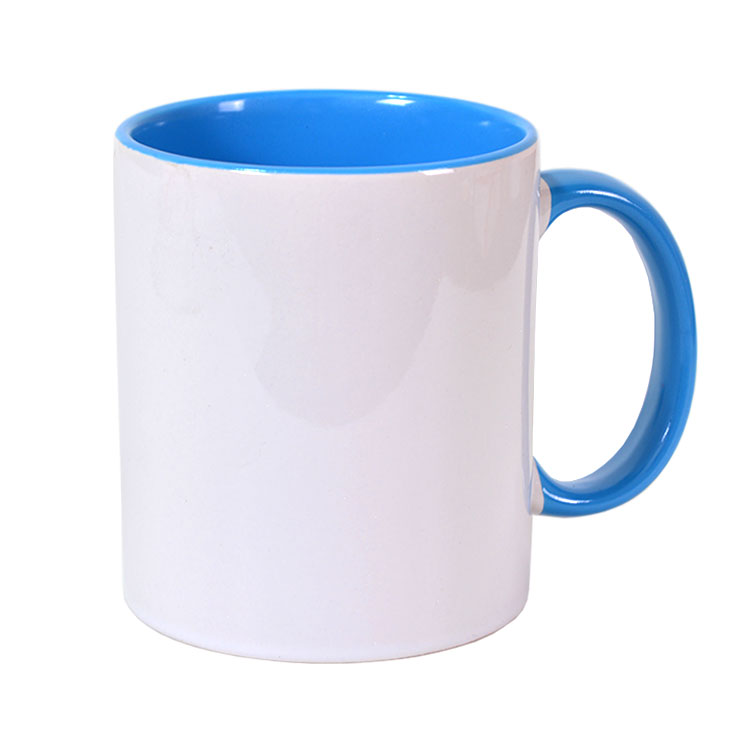 Kişiye Özel Tasarım: İçi ve Kulpu Renkli Kupa Bardak (Mavi)