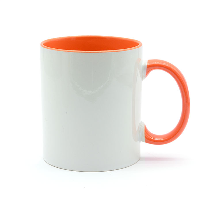 Kişiye Özel Tasarım: İçi ve Kulpu Turuncu Renkli Kupa Bardak