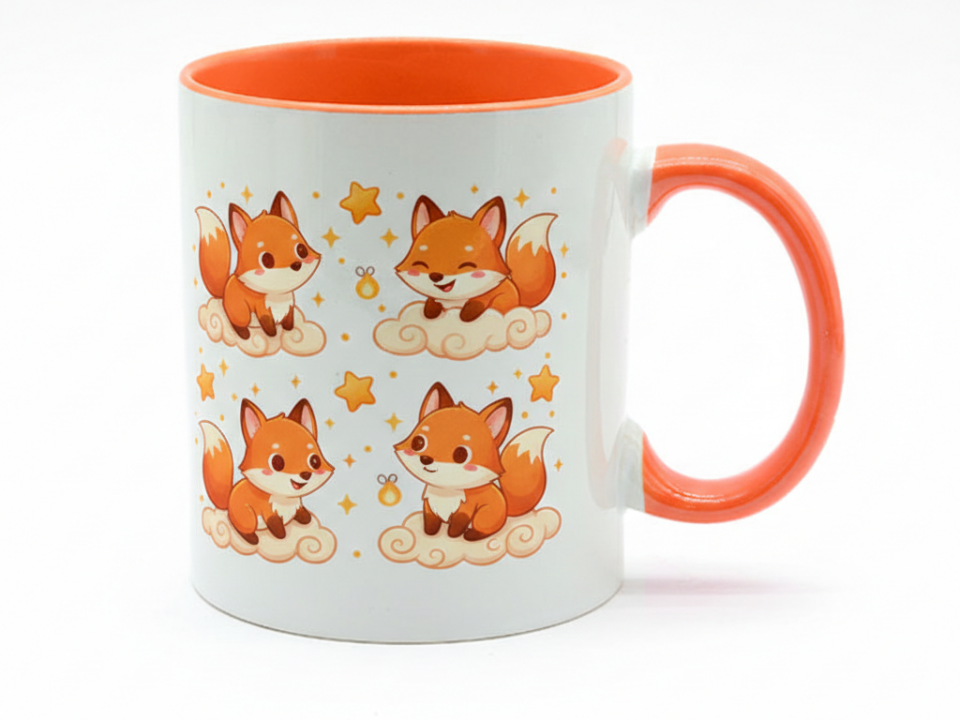 Kişiye Özel Tasarım: İçi ve Kulpu Turuncu Renkli Kupa Bardak