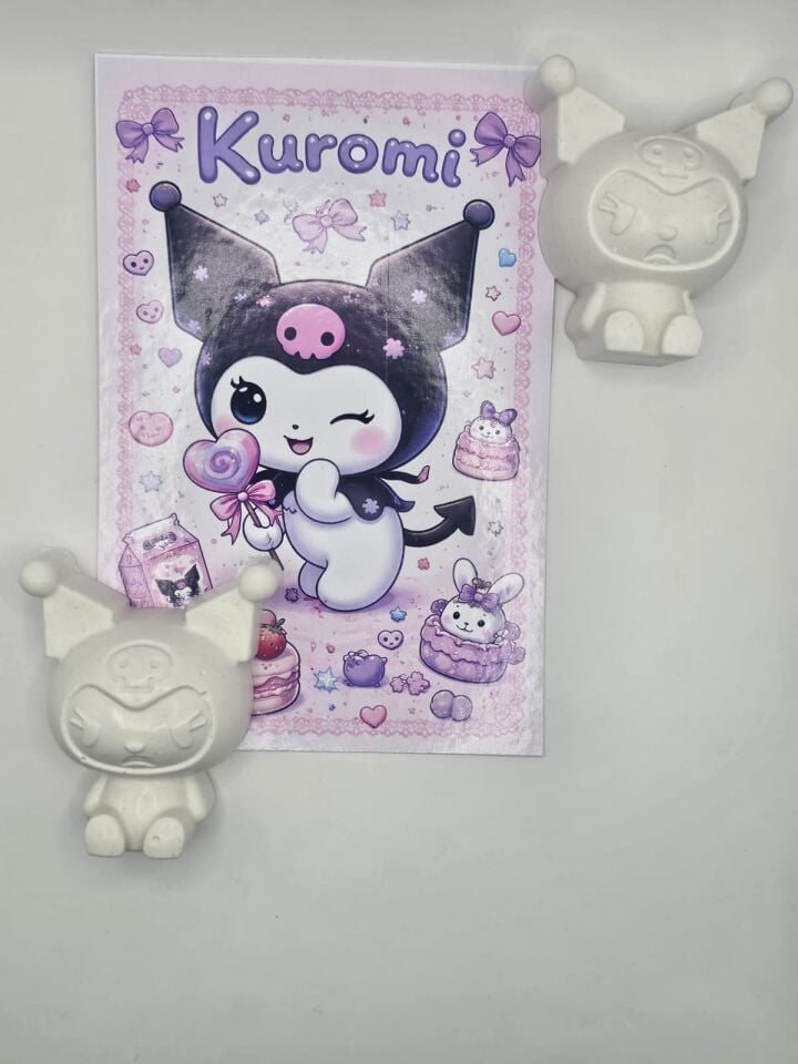 Kuromi Alçı Boyama Seti – 2 Adet Figür + 3 Boya ve 1 Fırça