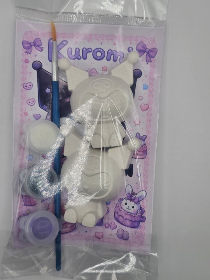 Kuromi Alçı Boyama Seti – 2 Adet Figür + 3 Boya ve 1 Fırça