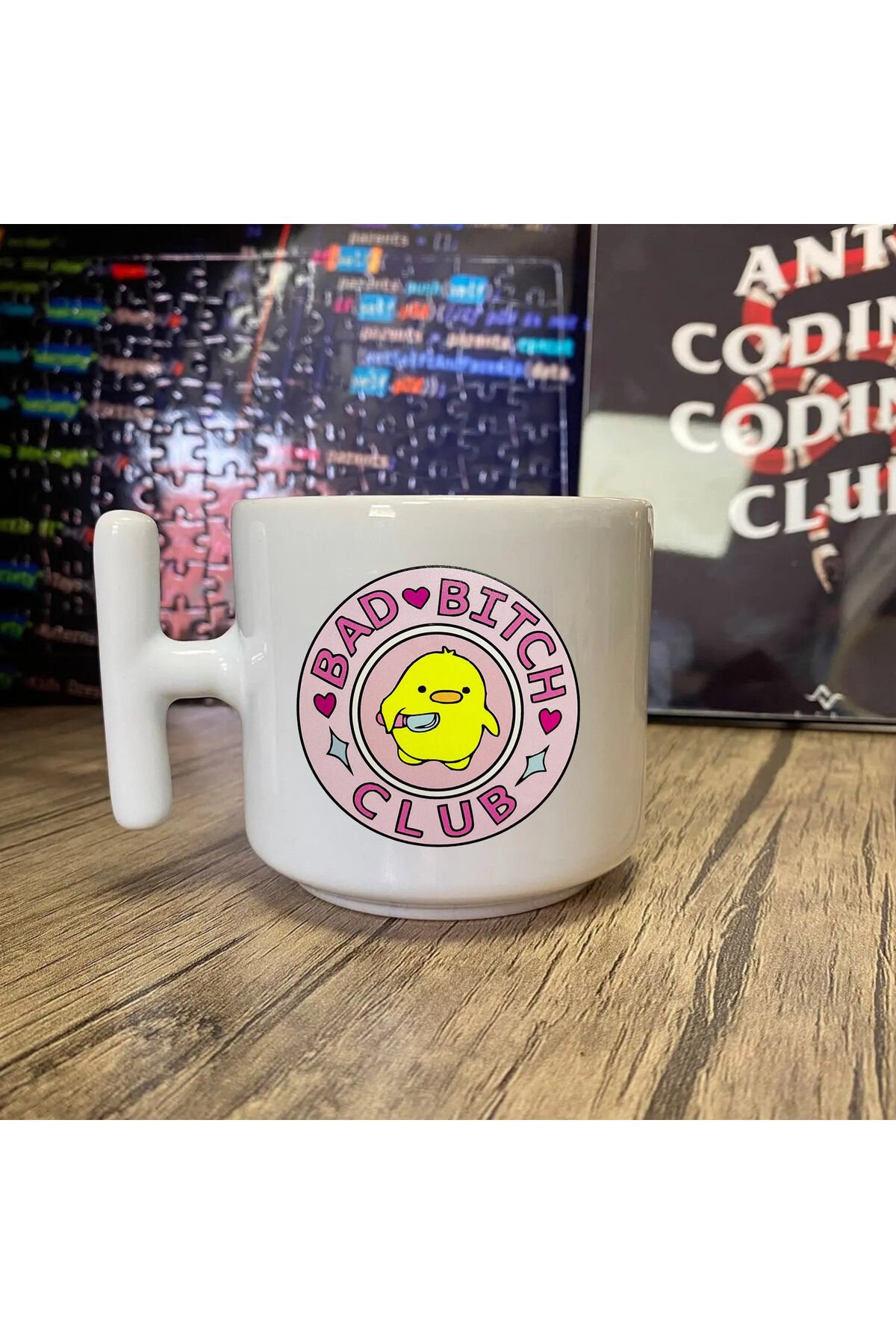 Bad Club Baskılı Kahve Kupası T Kupa