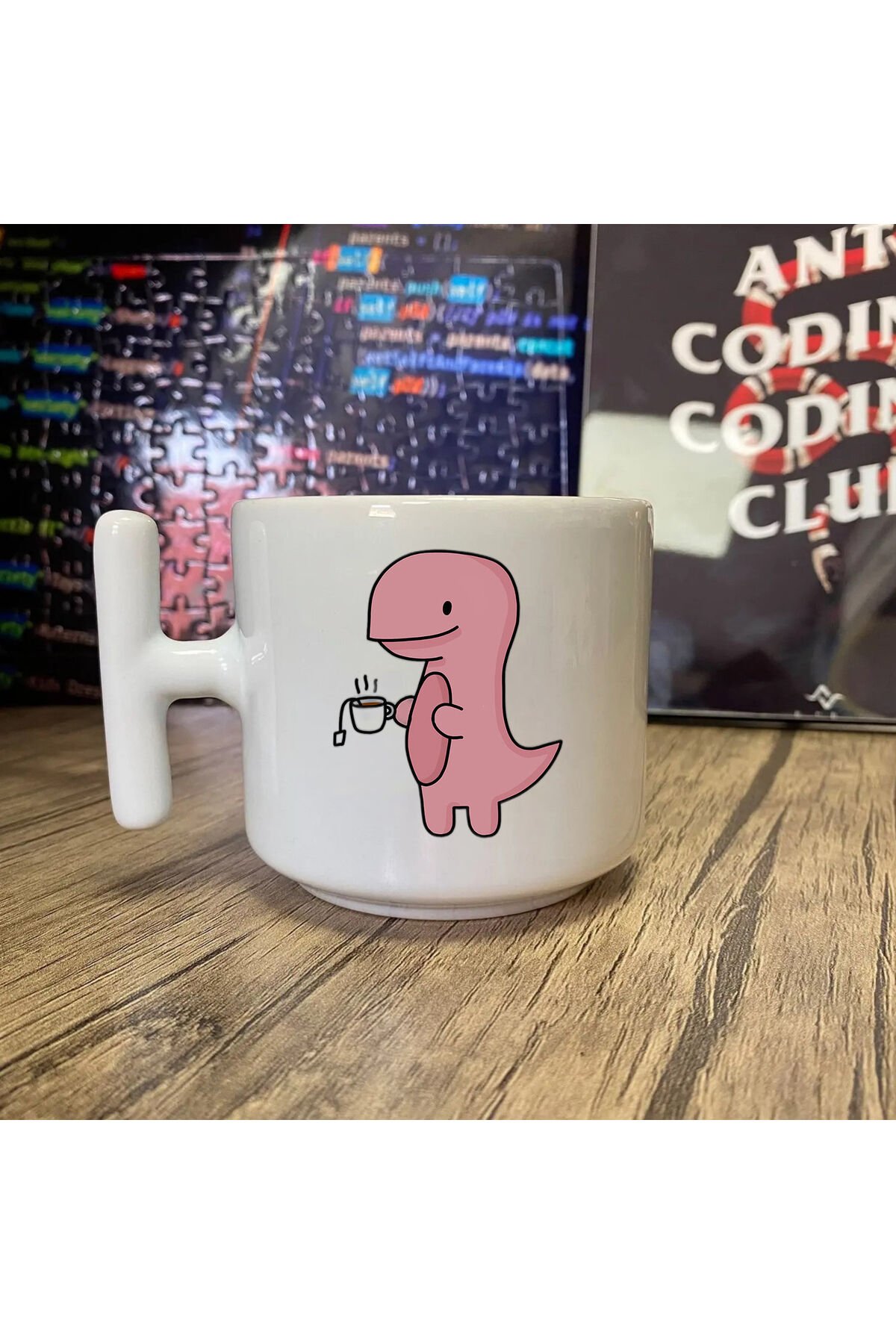 Tea Rex Baskılı Kahve Kupası T Kupa