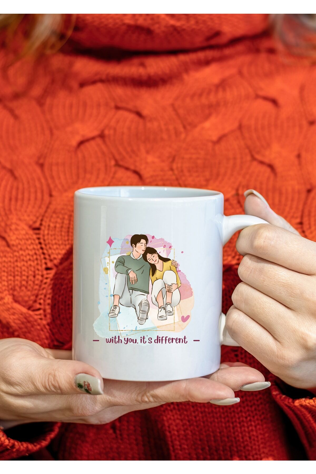 Sevginin En Saf Hali: ''With You, It's Different'' Tasarımlı Kupa Bardak