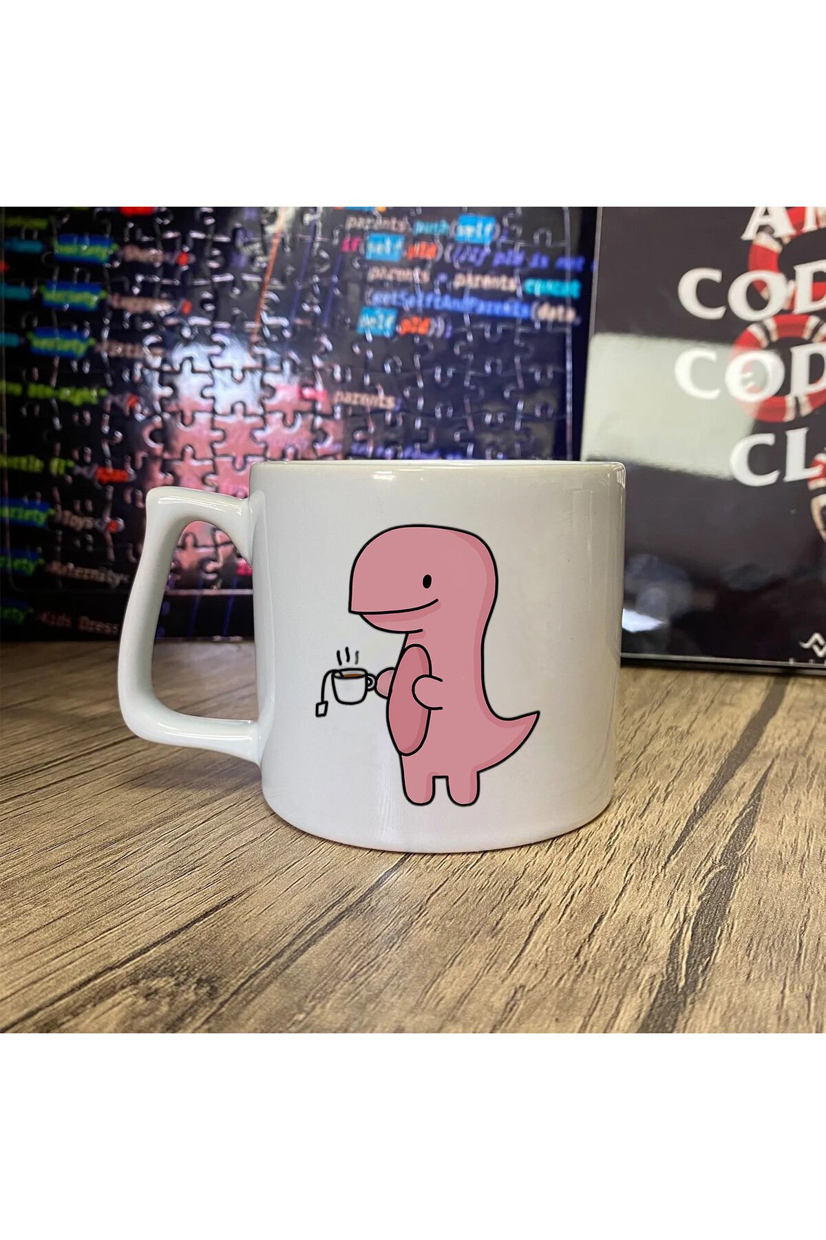 Tea Rex Baskılı Kahve Kupası