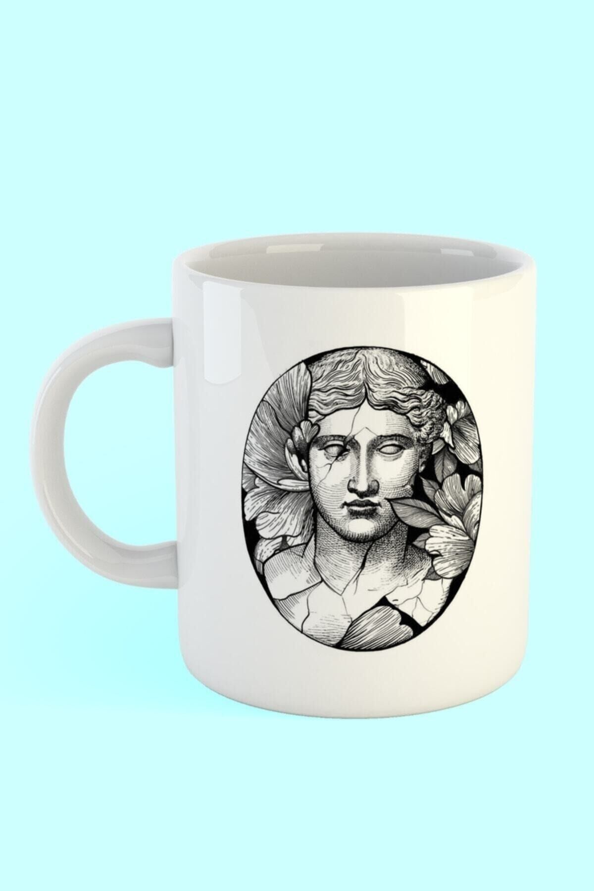 Porselen - Gravür Baskılı Kahve Kupası .