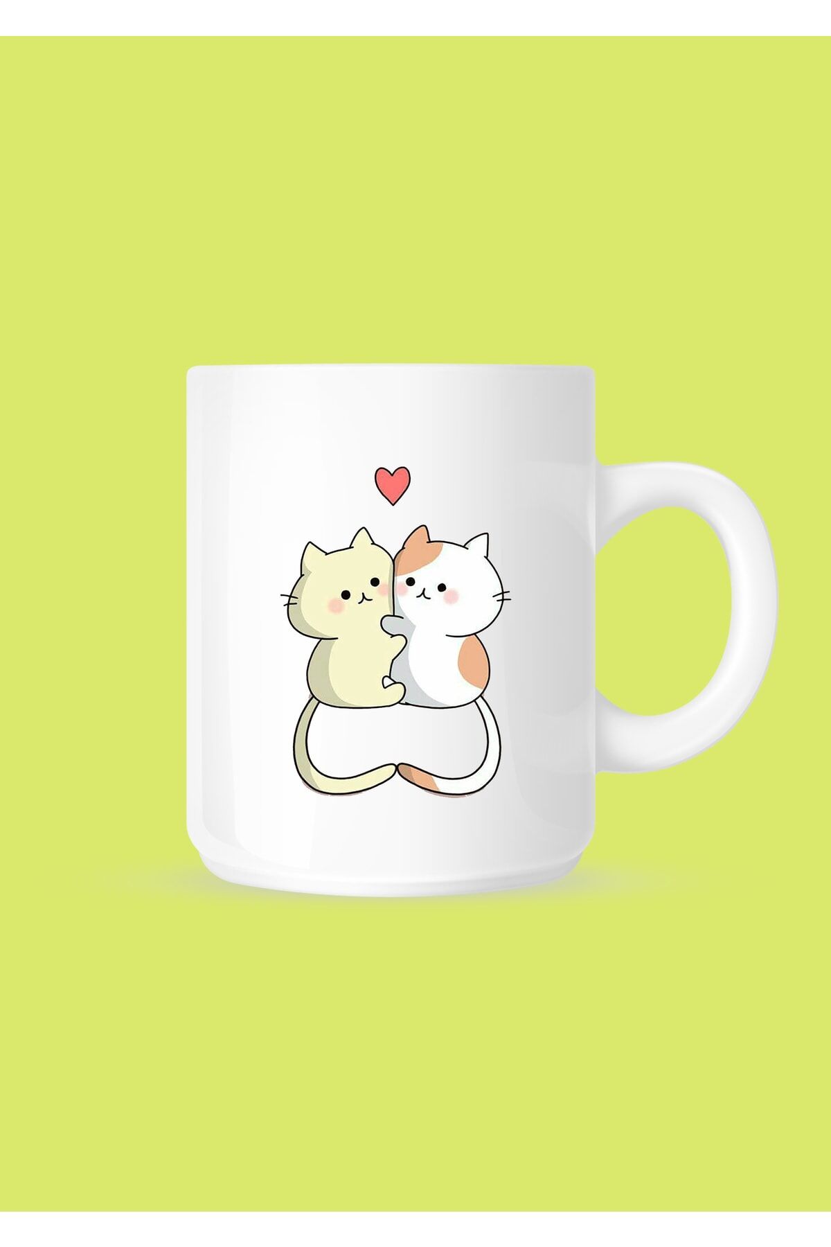 Sarılan Kediler Çay Ve Kahve Kupası