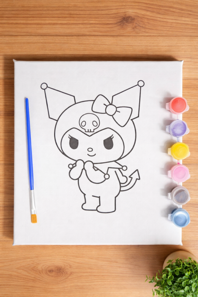 Çocuklar İçin Kanvas Boyama Seti – 6 Renk Boya + Fırça | Eğitici ve Eğlenceli