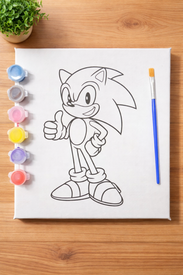 Çocuklar İçin Kanvas Boyama Seti – 6 Renk Boya + Fırça | Eğitici ve Eğlenceli