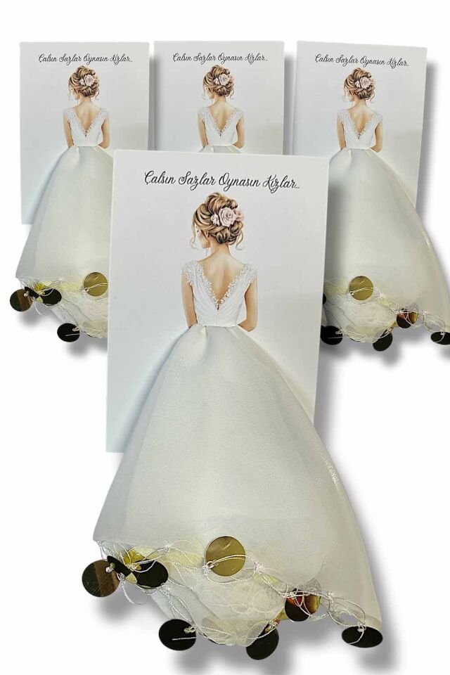 Kına Gecesi Tüllü Halay Mendili – Kişiye Özel Kartlı Konseptli 10'lu Paket