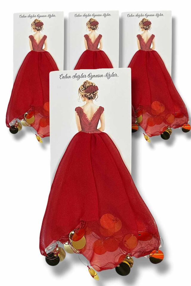 Kına Gecesi Tüllü Halay Mendili – Kişiye Özel Kartlı Konseptli 10'lu Paket