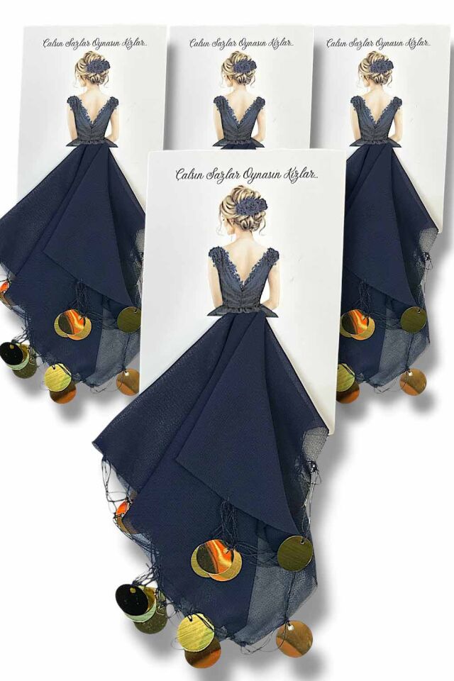 Kına Gecesi Tüllü Halay Mendili – Kişiye Özel Kartlı Konseptli 10'lu Paket