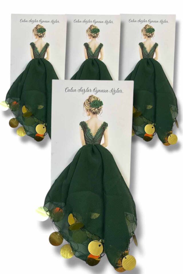 Kına Gecesi Tüllü Halay Mendili – Kişiye Özel Kartlı Konseptli 10'lu Paket