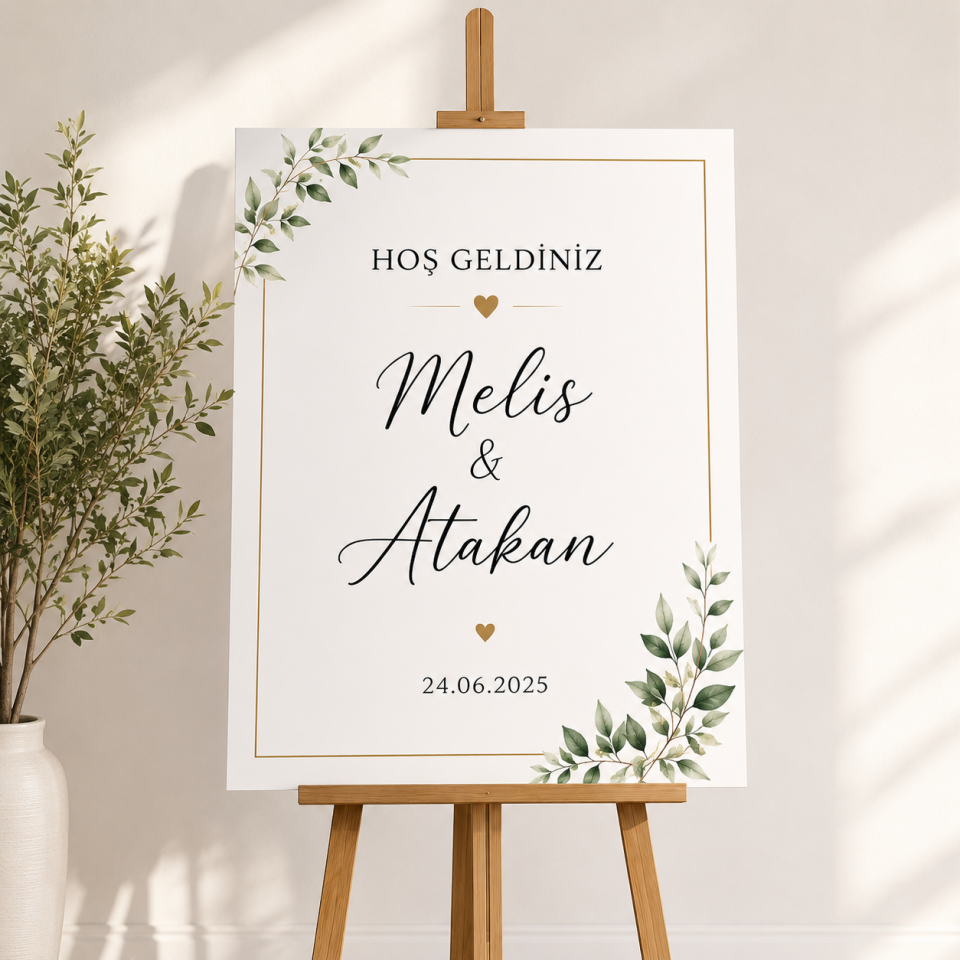Kişiye Özel Düğün ve Nişan Karşılama Panosu | UV Baskı | Fotoğraflı ve İsme Özel Tasarım